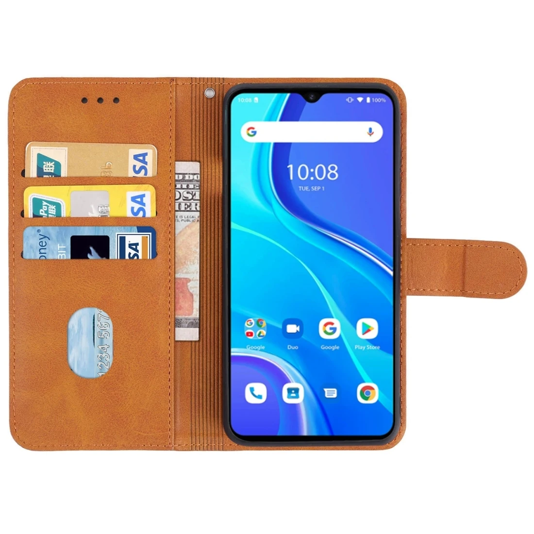 Чехол-книжка для UMIDIGI A7S флип-чехол с отделениями карт и RFID-защитой подставкой