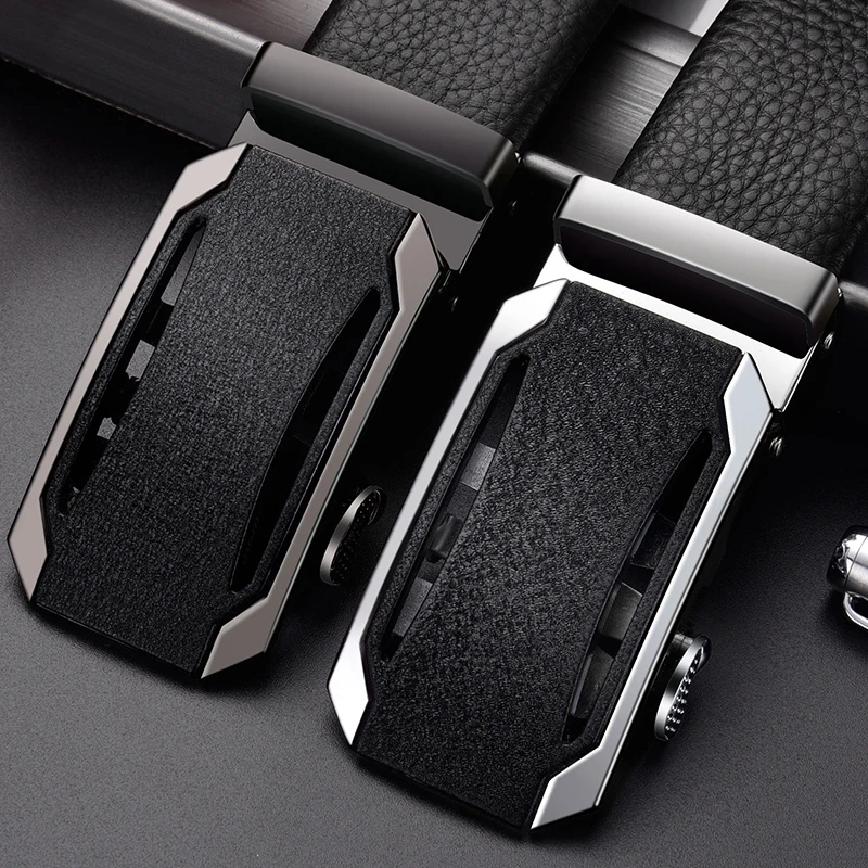 Ремень мужской кожаный с автоматической пряжкой Молодежный пояс из воловьей