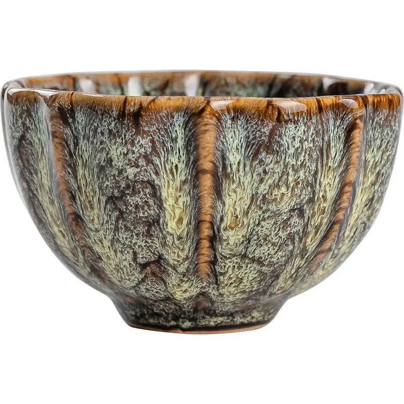 

105ML Kiln China Tea Cup Ceramic Built Single Cup Tea Chinese Style Home Tianmu Glaze Small Tea Bowl