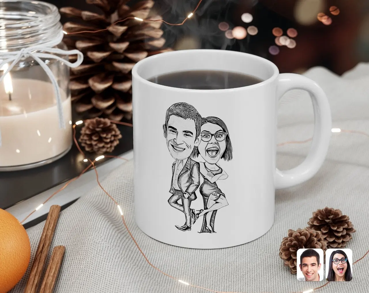 

Персонализированные специальный уголь на День святого Валентина карикатура белая кружка Bardak-6