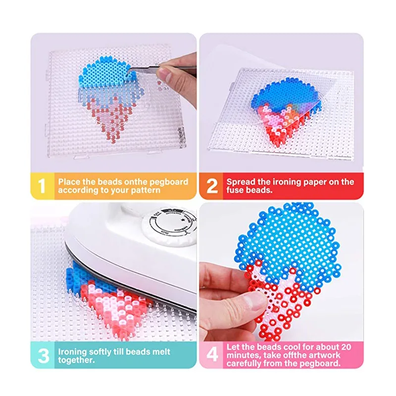 

5mm Hama Bead Pegboard Perler Fuse Iron Beads Tool Butterfly bear Various styles Puzzle Template for Creative Educational Toys