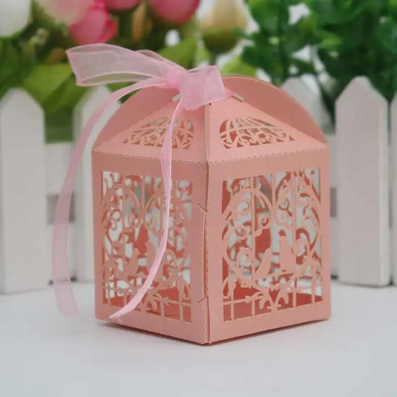 Лидер продаж 10 шт./лот коробки для конфет в виде птиц сердец вечеринки свадьбы