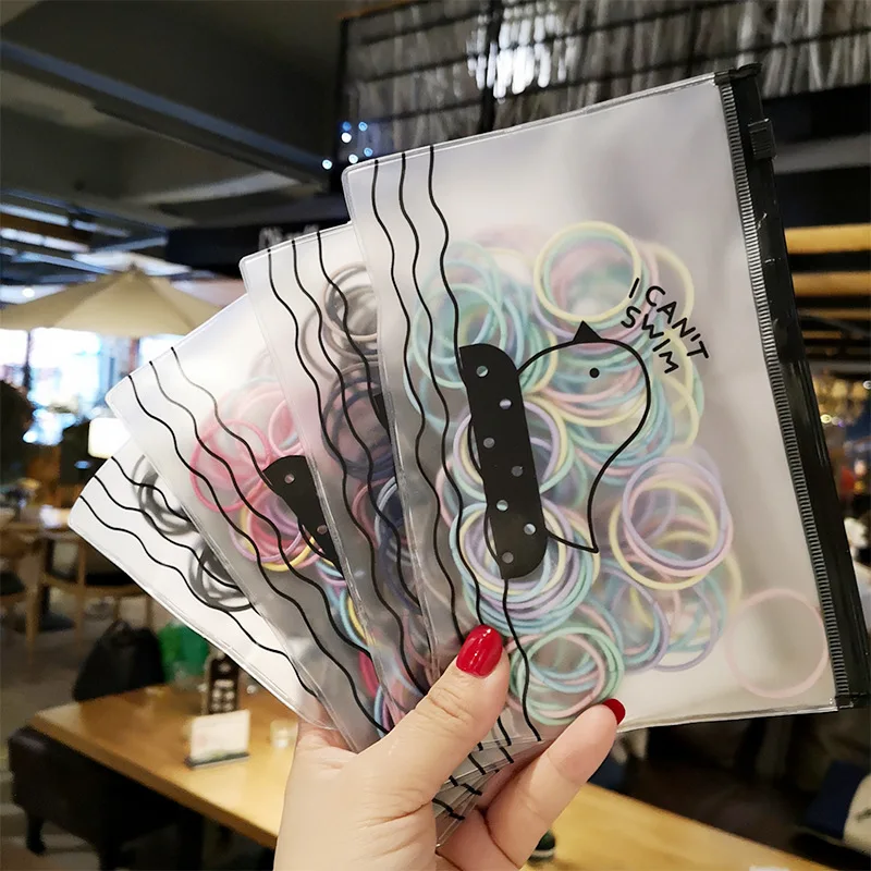 

100 _ Однотонные эластичные резинки для волос, резинки для волос для детей, Женские Простые резинки для волос, Детские аксессуары для волос