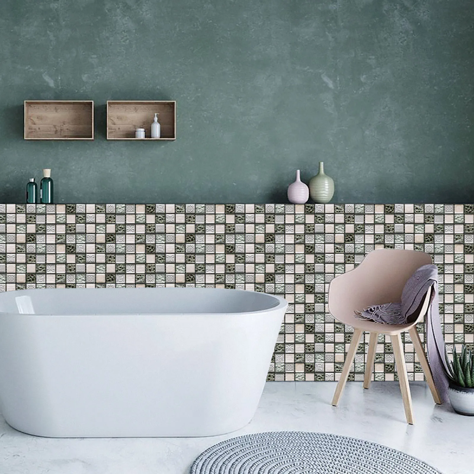 Водонепроницаемые самоклеящиеся 3D-наклейки на стену с кристаллами 100 шт. для