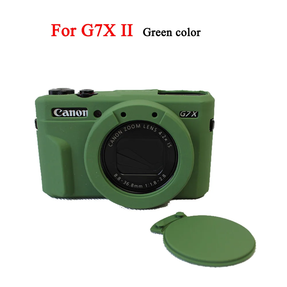 Красивая видеокамера для камеры Canon G7XII G7X II G7X mark 3 G7X III G5X II силиконовый чехол резиновый чехол для камеры защитный чехол - Цвет: G7X II Green color