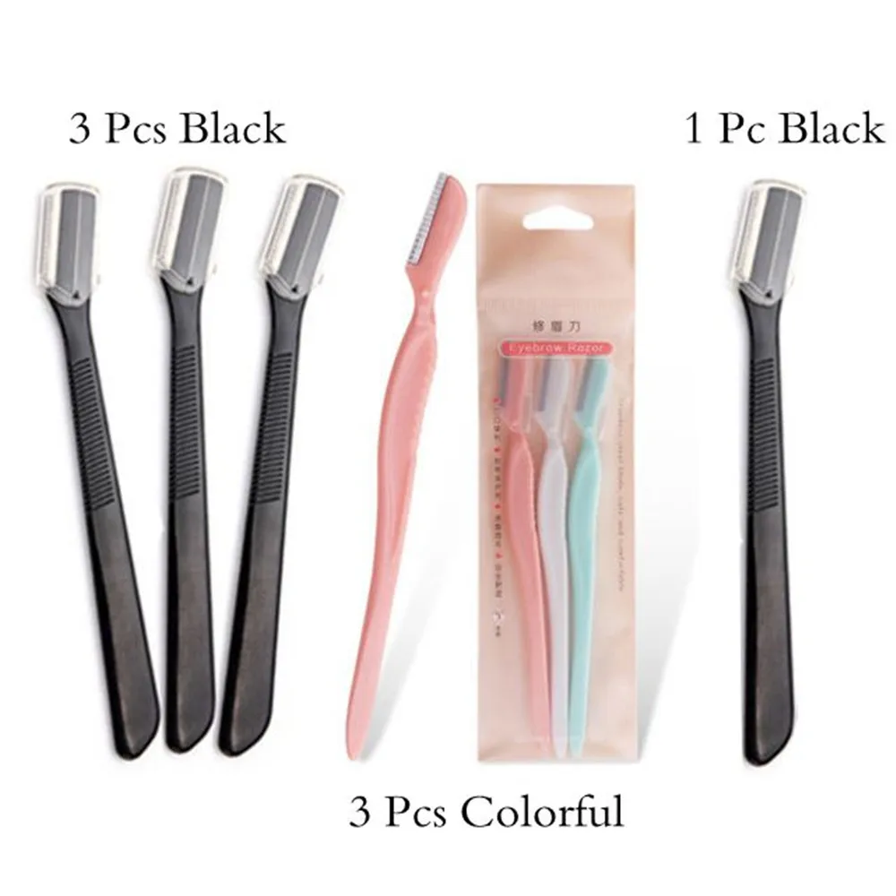 1/3 шт красочные триммер для бровей лица волос Бритвы черный Бритва снятие макияжа
