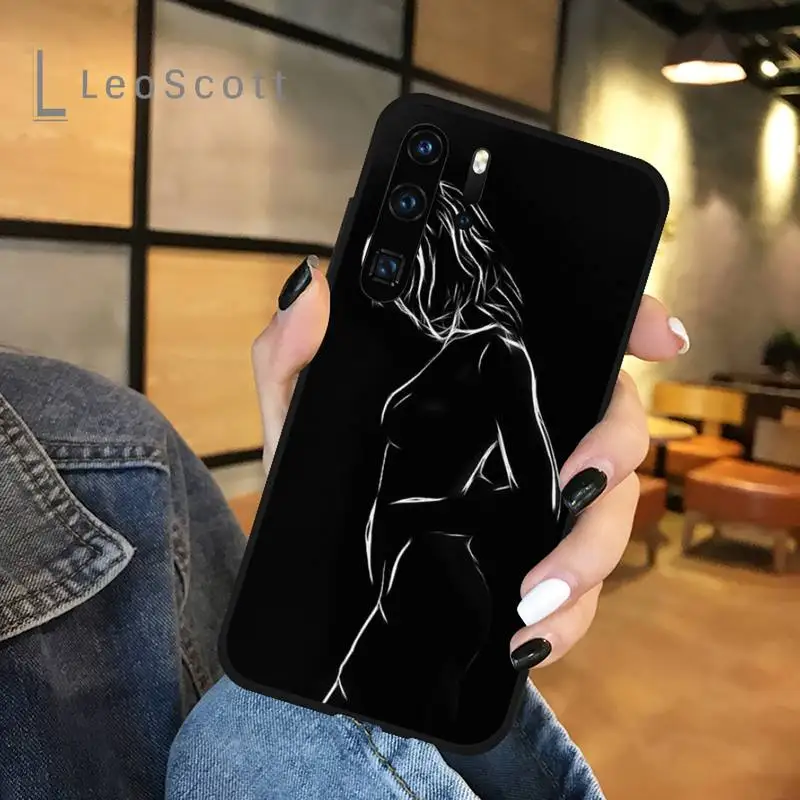 

Art stick figure sexy woman Phone Case For Huawei honor Mate P 9 10 20 30 40 Pro 10i 7 8 a x Lite nova 5t