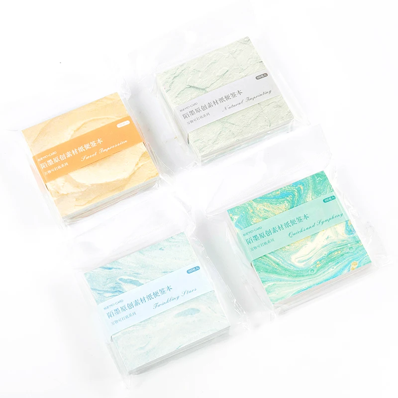 

JIANWU 100Sheets Creative Marble Art Salt Series Memo Pad Decoration Material Paper Notebook Collage DIY Journal School Supplies