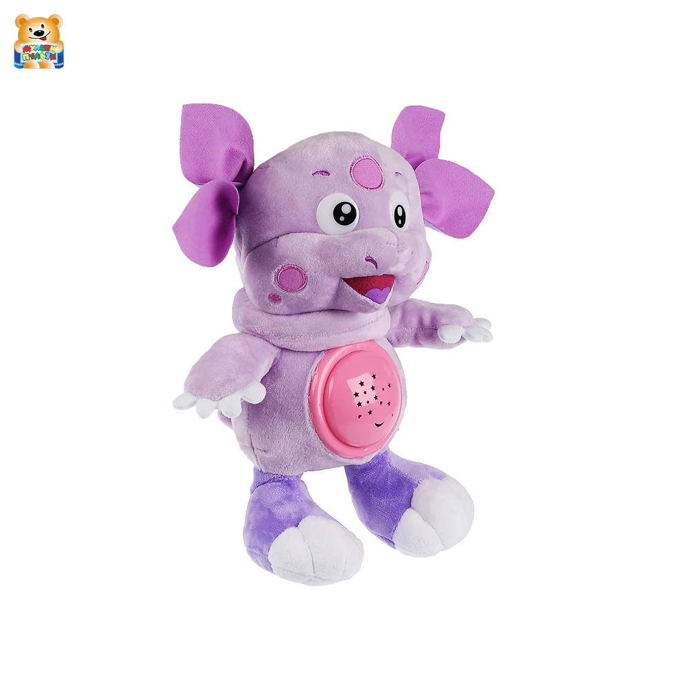 Игрушка мягкая Мульти пульти Лунтик с проектором ночного неба 5 колыбельных 25см