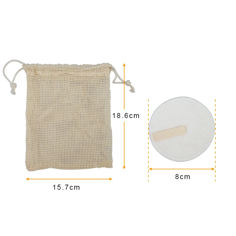 

12Pcs Bamboo Fiber Makeup Remover Pads Cotton Pads Facial Remover Facial Care Nursing Pad Skin Cleaning Wipes Washable Reusable