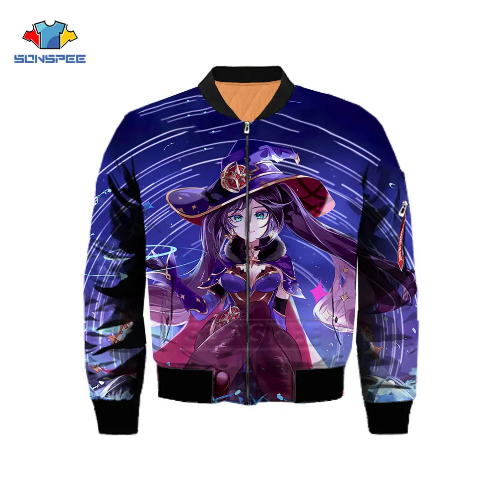 

Cute Cartoon Girl Jacket Coat Anime Game Genshin Impact Bomber Brand Men's Clothing Winter Fashion Harajuku Oversized Streetwear