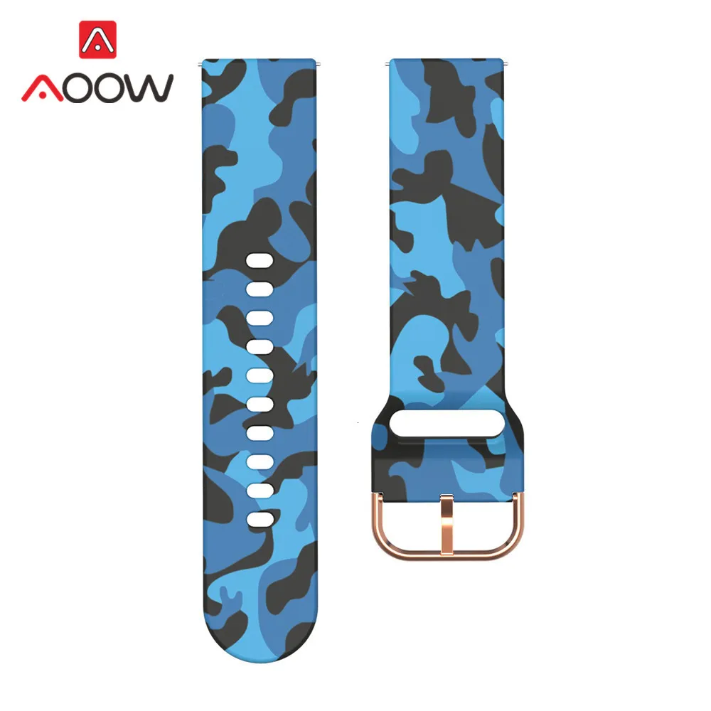 20 мм силиконовый ремешок для часов с принтом для samsung Galaxy Watch Active 42 мм gear Sport S2 Garmin Amazfit браслет ремешок Correa