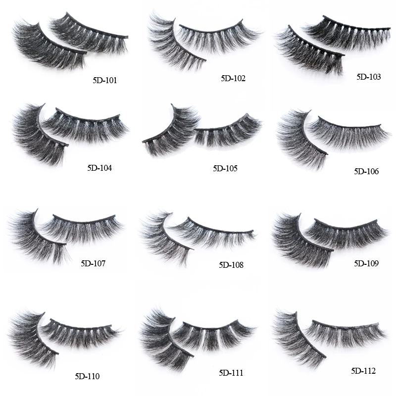 Wyuen Natural Eyelashes Extension Nude Makeup Curl False eyelashes Reusable 5D Faux Mink Lashes for 5D-124 | Красота и здоровье