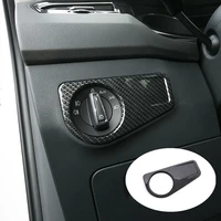 for seat tarraco 2018 2019 2020 abs carbon fiber car headlamps adjustment switch cover trim sticker accessories styling 1pcs