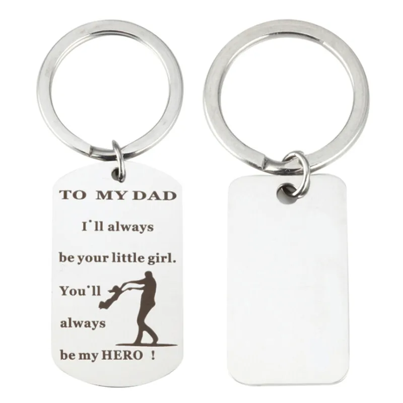 

Thank You For Being The Dad Stainless Steel Keychains Fashion Men Jewelry Father's Day Gift Car Keyring Accessories New Fashion