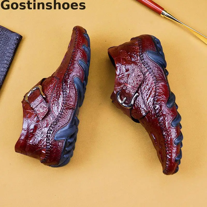 Повседневная кожаная обувь цвет черный коричневый Мужская из натуральной