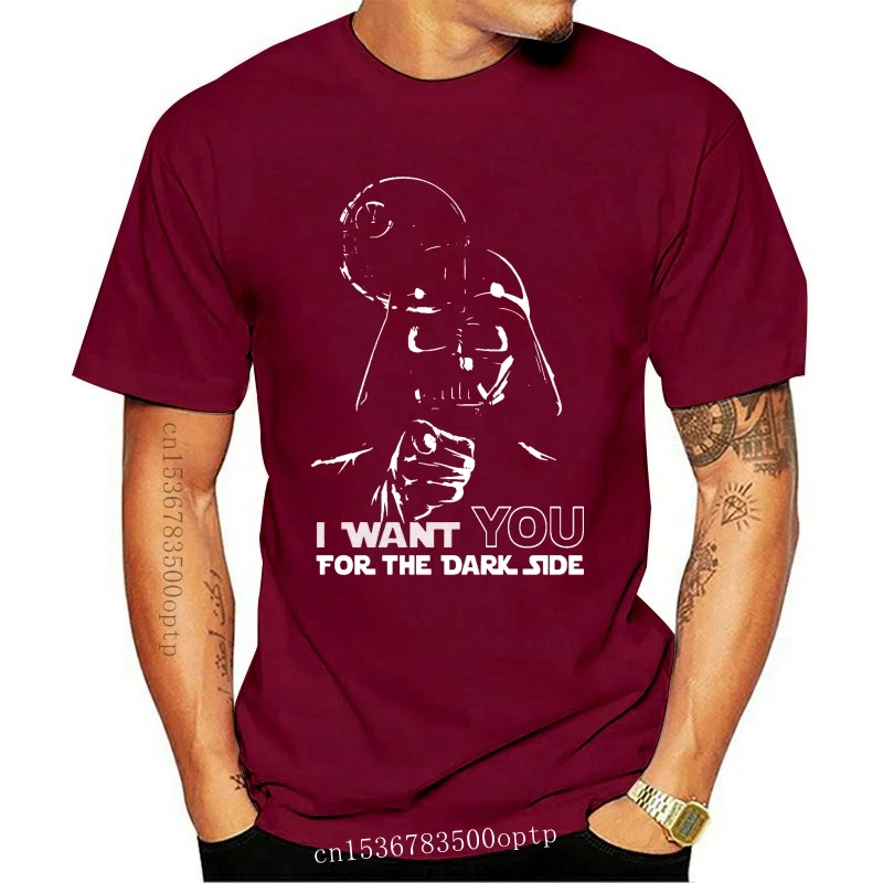 

Новинка, футболка с надписью «I WANT YOU FOR THE DARK SIDE», футболка с Дартом, звездными сидерами вейдерами, Мужская забавная футболка в стиле Харадзюк...