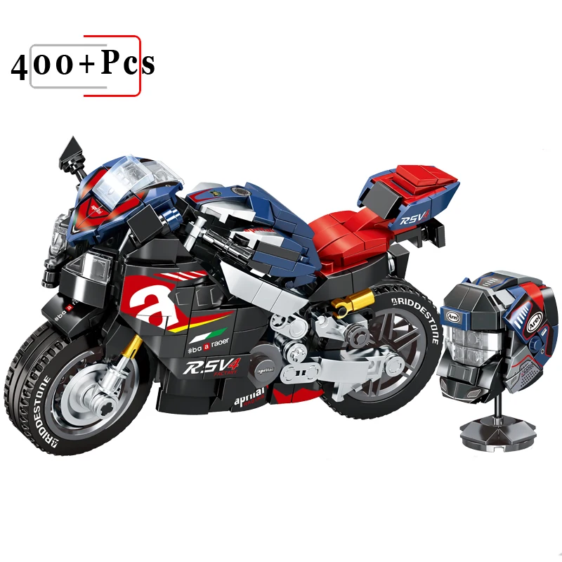 

City Compatible MOC Motorcycle Blocks Model Sets Toys Gifts for Kids Boys Super Speed Building Bricks RC Super Sports 400+Pcs