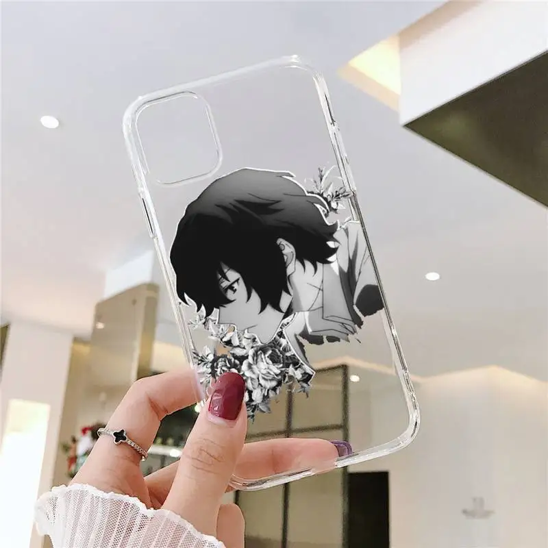 

anime bungou stray dogs Dazai Osamu Phone Case Transparent for iPhone 6 7 8 11 12 s mini pro X XS XR MAX Plus SE cover funda