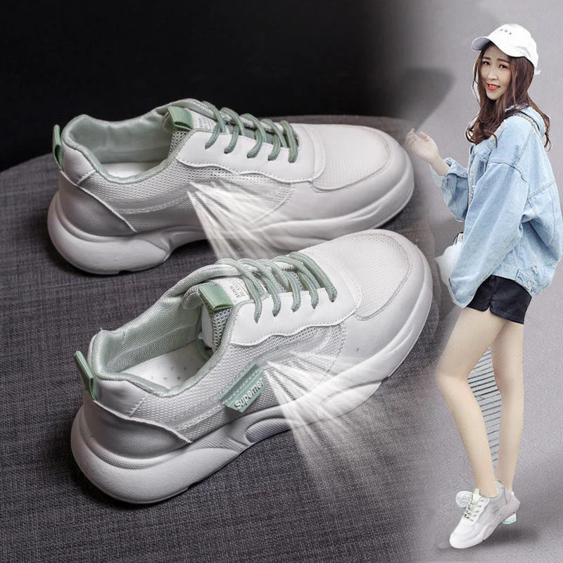 

Women Casual Female Women Sport Walk Sneakers Flats Girl Breathable Vulcanized Shoes Lace Up Leather Shoes Zapatos De Mujer 2021
