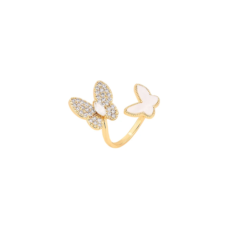 

Y2K Aesthetics Women's Ring Double Butterfly Opening Rings for Women Fashion Jewelry Party Unusual Girl's Wedding Rings