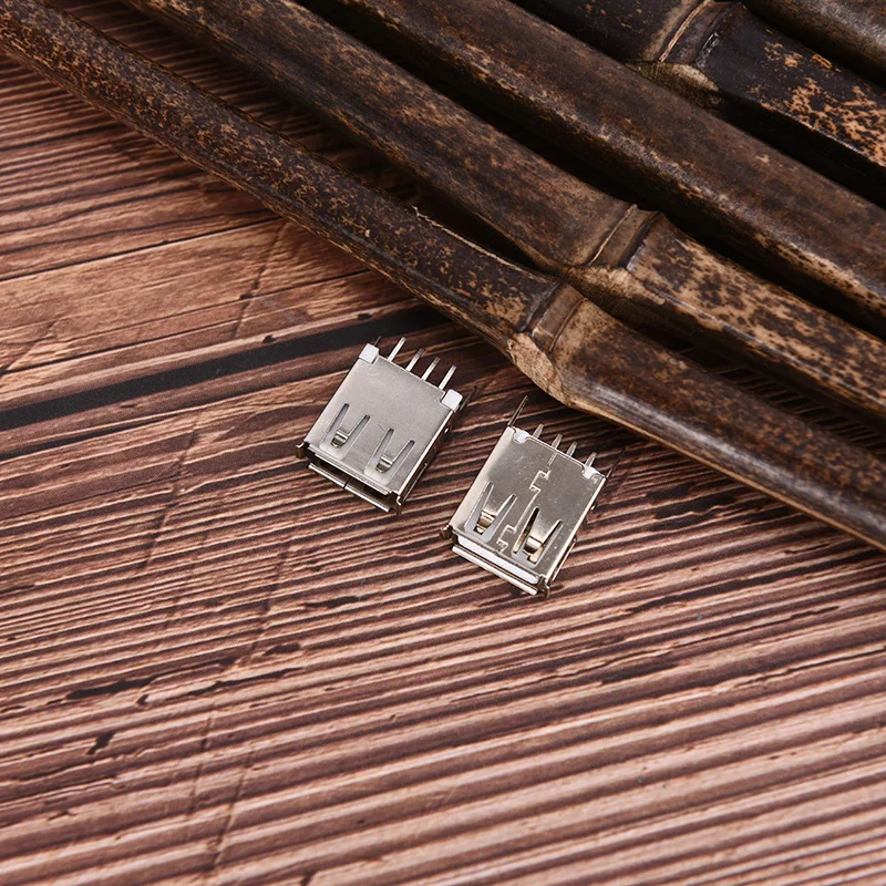 Металлический паяльный разъем USB типа А 4 контакта 180 градусов 1 шт.|Соединители| |