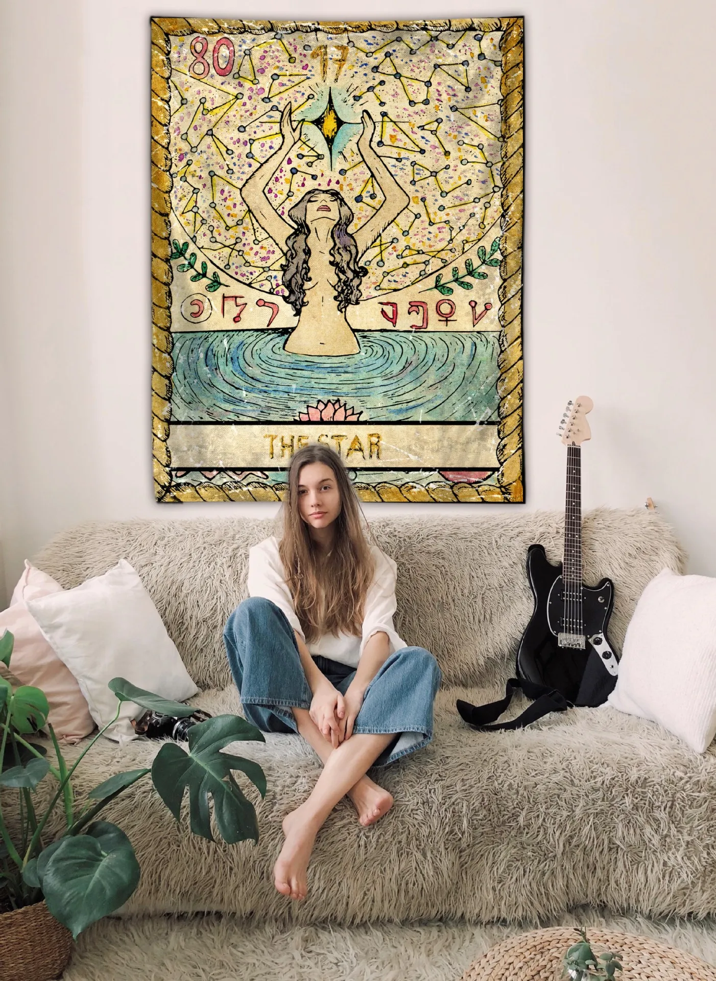 Индийская МАНДАЛА ГОБЕЛЕН настенный Twin покрывало в стиле хиппи Gypsy искусство