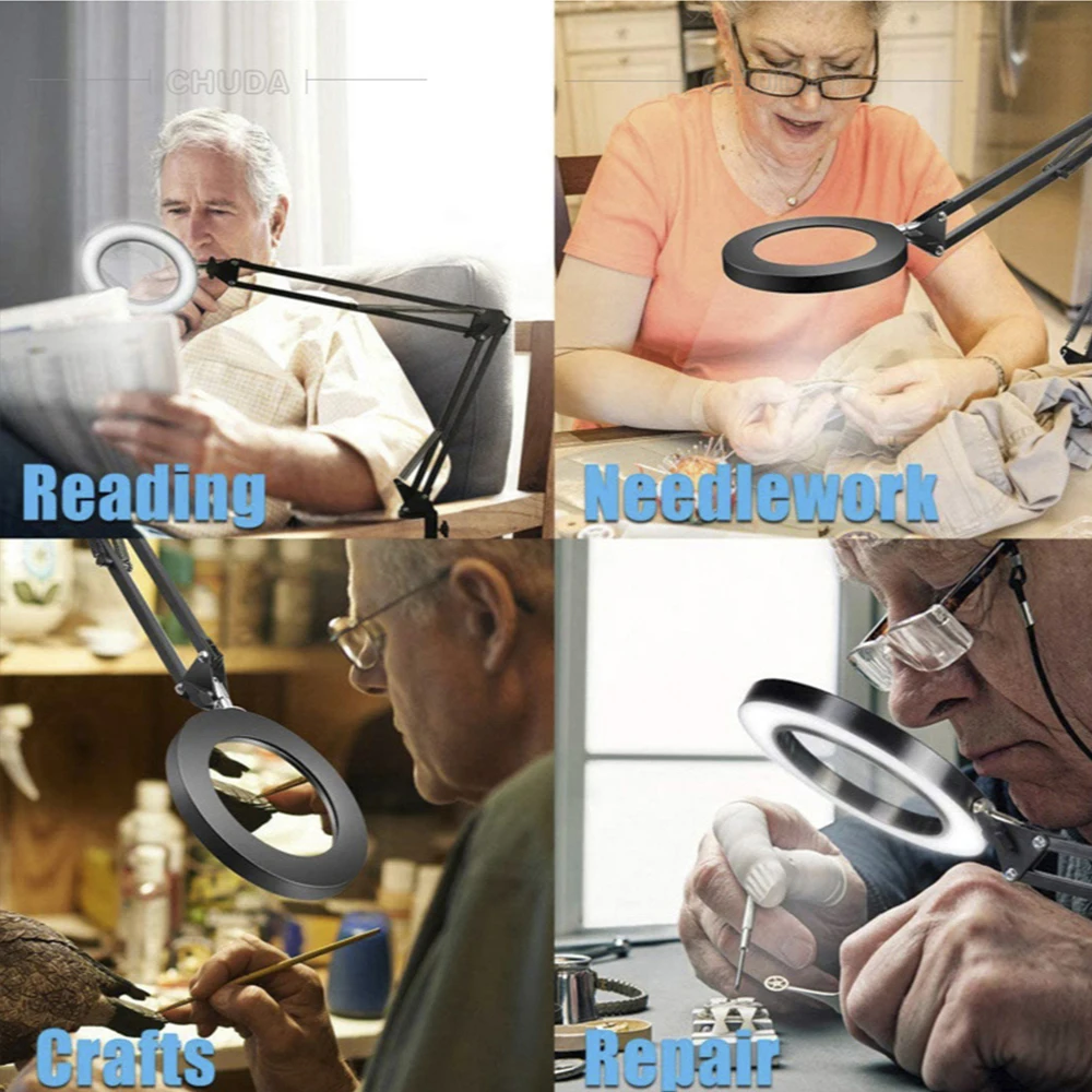 Складное увеличительное стекло со светодиодной подсветкой третья рука прибор