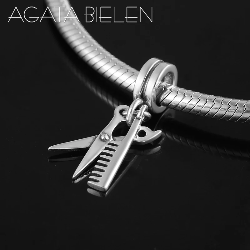 Модные парикмахерские инструменты из стерлингового серебра 925 пробы ножницы и