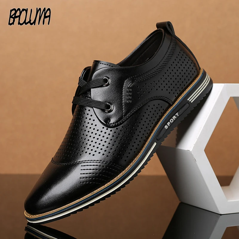 Модная мужская обувь брендовая повседневная высококачественные кожаные мужские