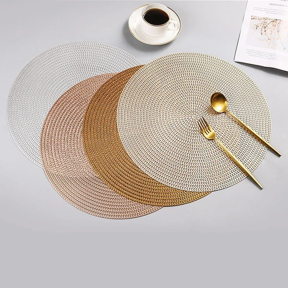 38 см круглый ПВХ коврик для столовых приборов нордический анти обжигающий