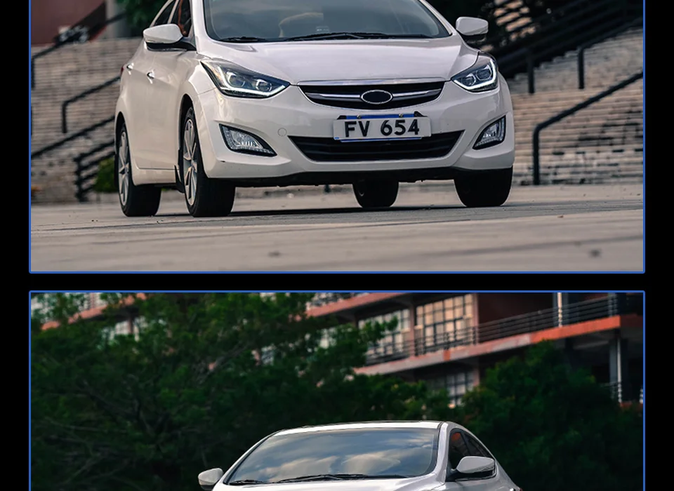 AKD автомобильный Стайлинг для фары для автомобиля Hyundai Elantra Elantra MD светодиодный фонарь DRL Q5 Bi Xenon объектив Высокий Низкий луч парковка противотуманная фара