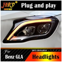 car styling headlight for benz gla 200 220 260 2015 2016 2018 headlights all led daytime running light drl bi led lens