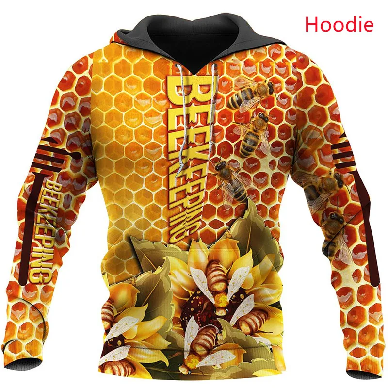 Мужская толстовка с пчеловодским рисунком одежда 3D комбинезон модная