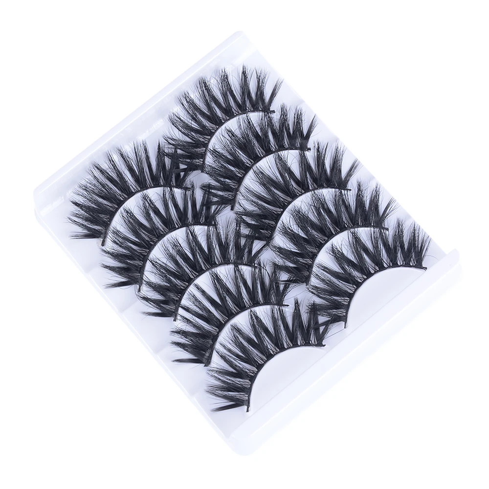 5 пар натуральные Толстые Накладные ресницы для глаз Объемные из норкового
