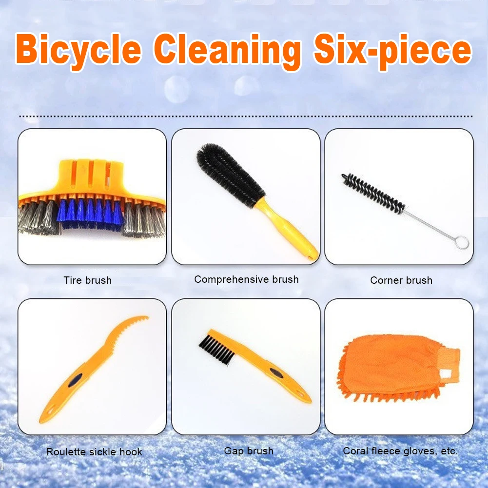 

7/8/9pcs Cleaning Kit Bicycle Chain Washer Chain Washer Mountain Bike Cleaning Tool Brush Accessorie Brushes Bicycle Repair Tool