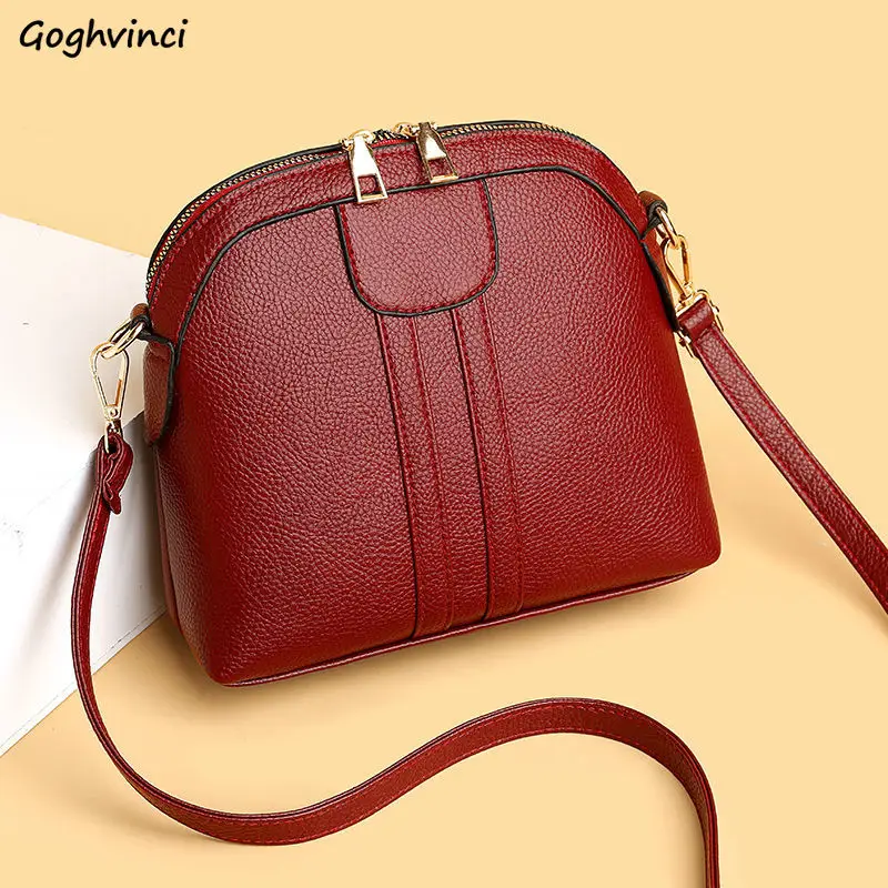 

Women Shoulder Bags Thread PU Leather Zipper Cross Body Shell Bag Office Lady Money Little Handbags Womens Big Capacity Fashion