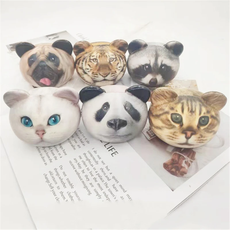 

Animal Head Toy With Simulated Pattern Squish Squeeze Toy Stress Relief Kids Gif