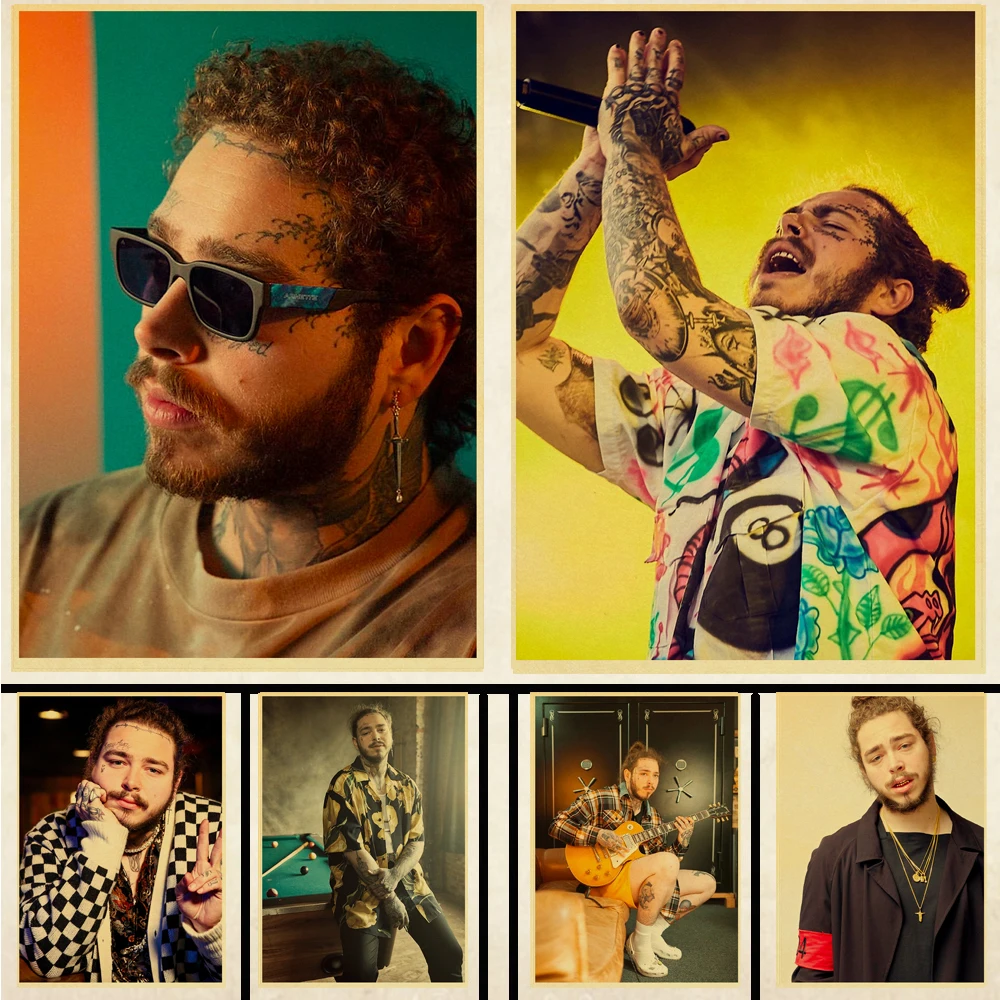 Постеры в стиле ретро серии Post Malone настенные наклейки из крафт-бумаги постеры