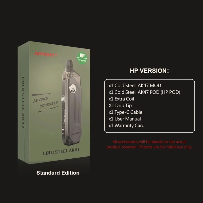 Оригинальная артерия холодная сталь AK47 Pod Kit 50 Вт/1500 мАч встроенный аккумулятор и