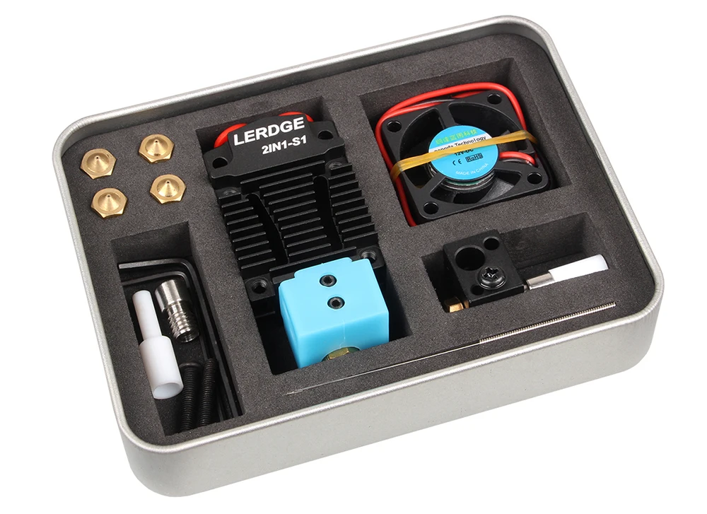 LERDGE 2 в 1-S1 Hotend 3d принтер части Bowden MK8 Titan V6 экструдер двойной hotend переключение 2 цвета многоцветные 0,4 сопла наборы