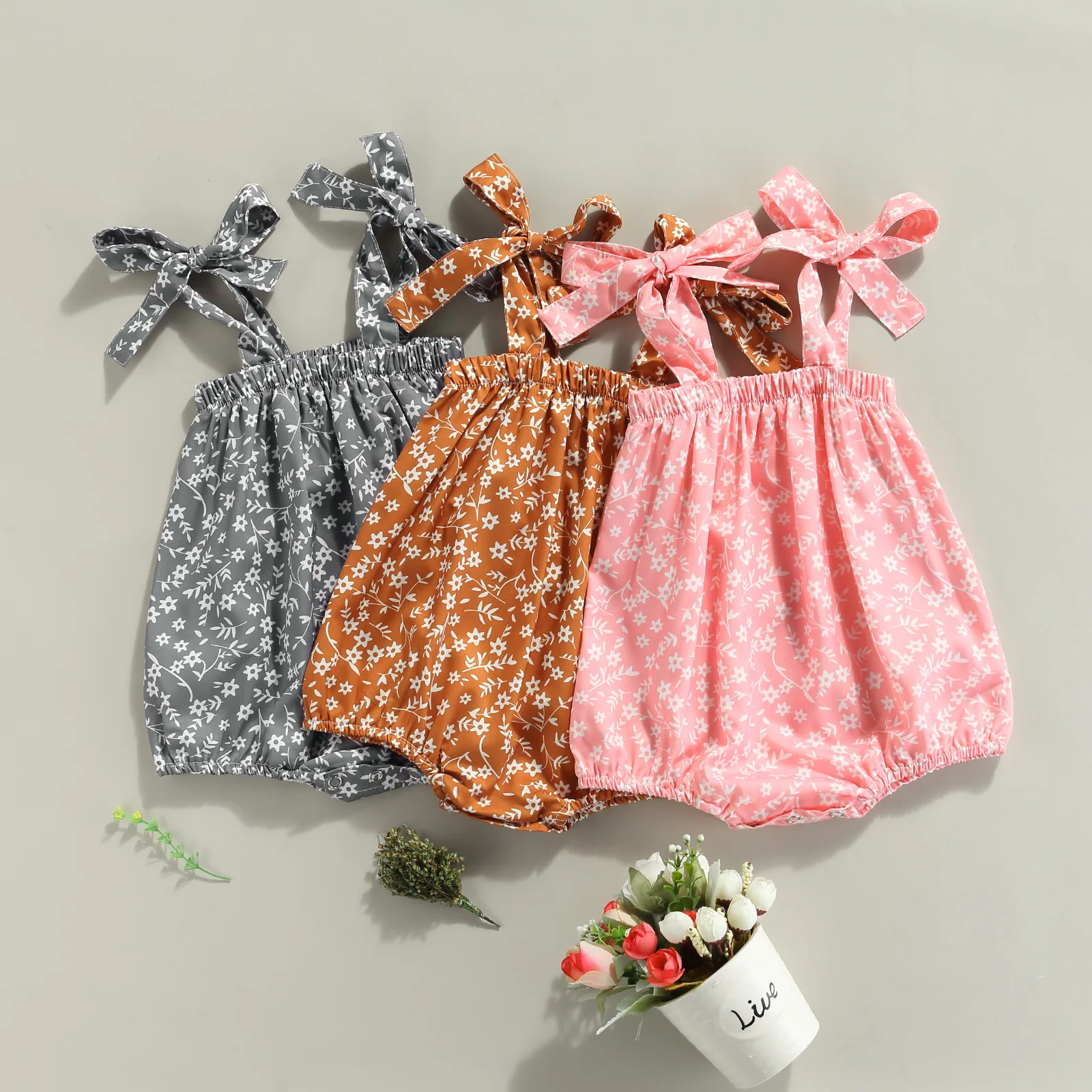 

0-18M Infant Newborn Baby Girls Sleeveless Bodysuits Strap Floral Summer Jumpsuits Pudcoco Outfits 2021 New Fashion