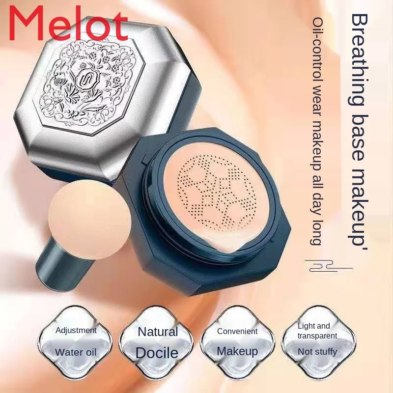 

Heart Lock Carved Non-Fading Oil Control Face Powder Miao Decoration Silver Wrap Makeup Gift Box for Girlfriend Birthday Gift