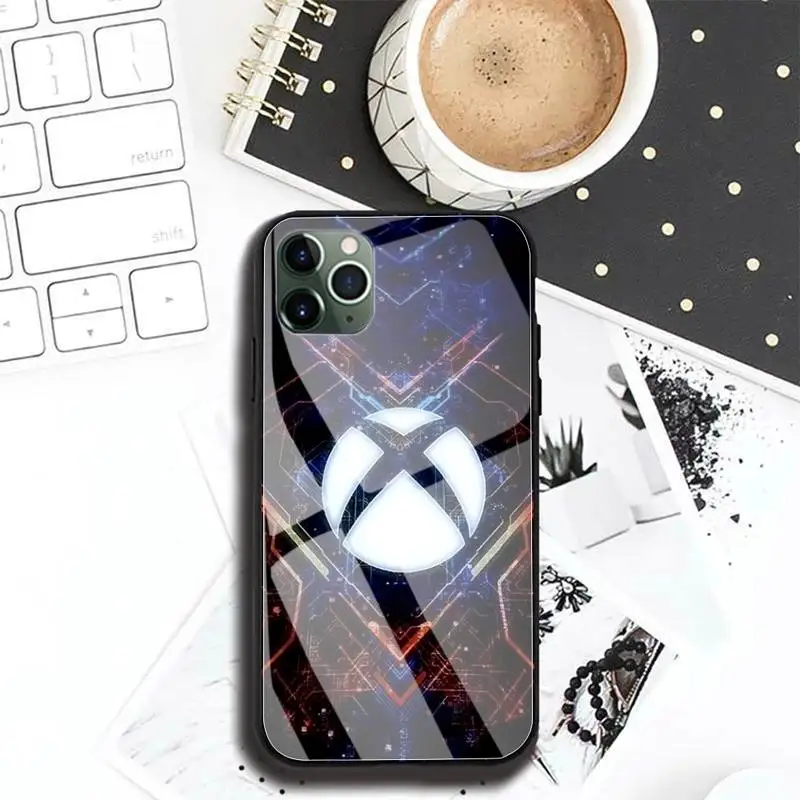 

PS4 Games-XBOX Phone Case case For Iphone 11 Pro MAX XR X 7 8Plus SE2020 DIY Shockproof Glass Soft Silicone Edge