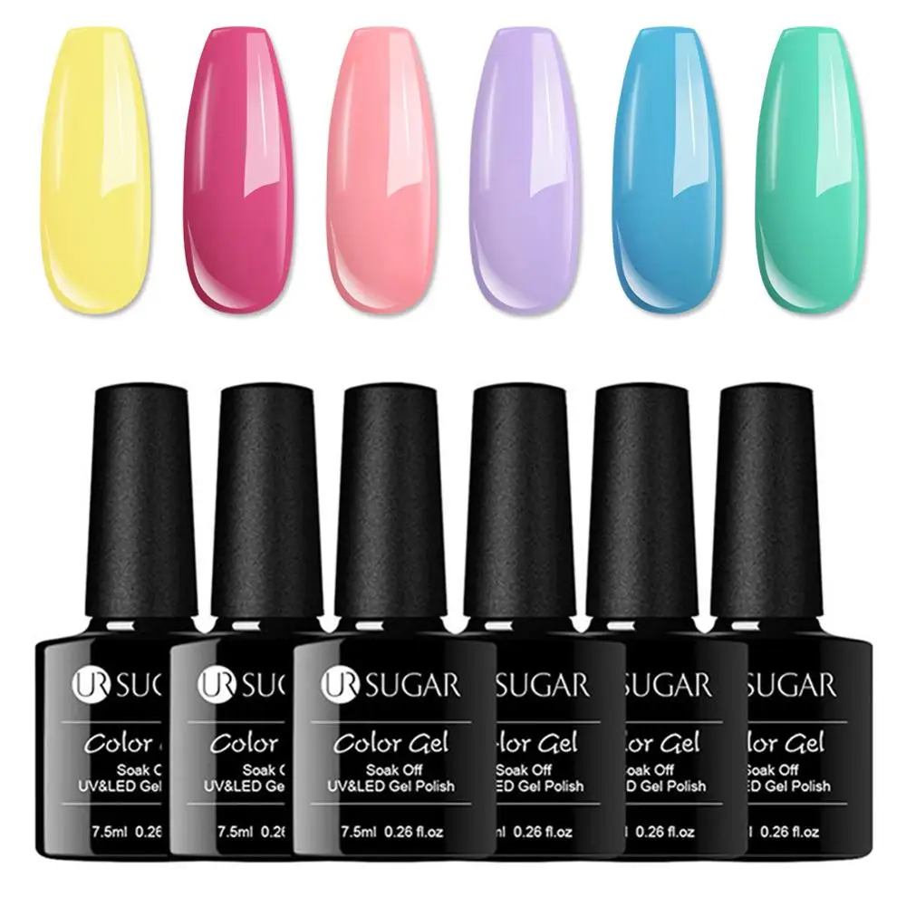 107609 Ur Sugar 8 шт. чистый цветной гель для ногтей Набор лаков Vernis Полупостоянный гель лак замачиваемый УФ гель лак 7,5 мл стойкий - Цвет: 107609