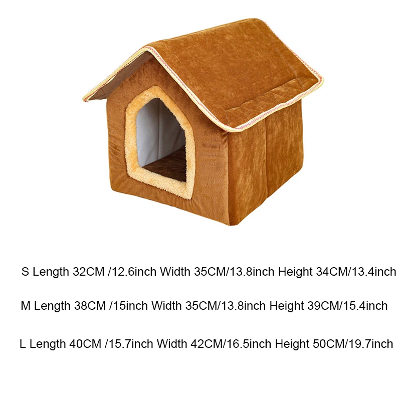 Съемная кровать для собак двойной домик домашних животных коричневый кошек и