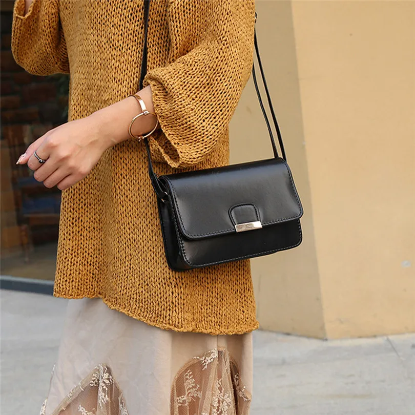 

2019 2021 Hot Handbag Women PU Pure Color Single Shoulder Bag Lady Temperament Small Square Bag Satchel Wild Messenger Bag #20