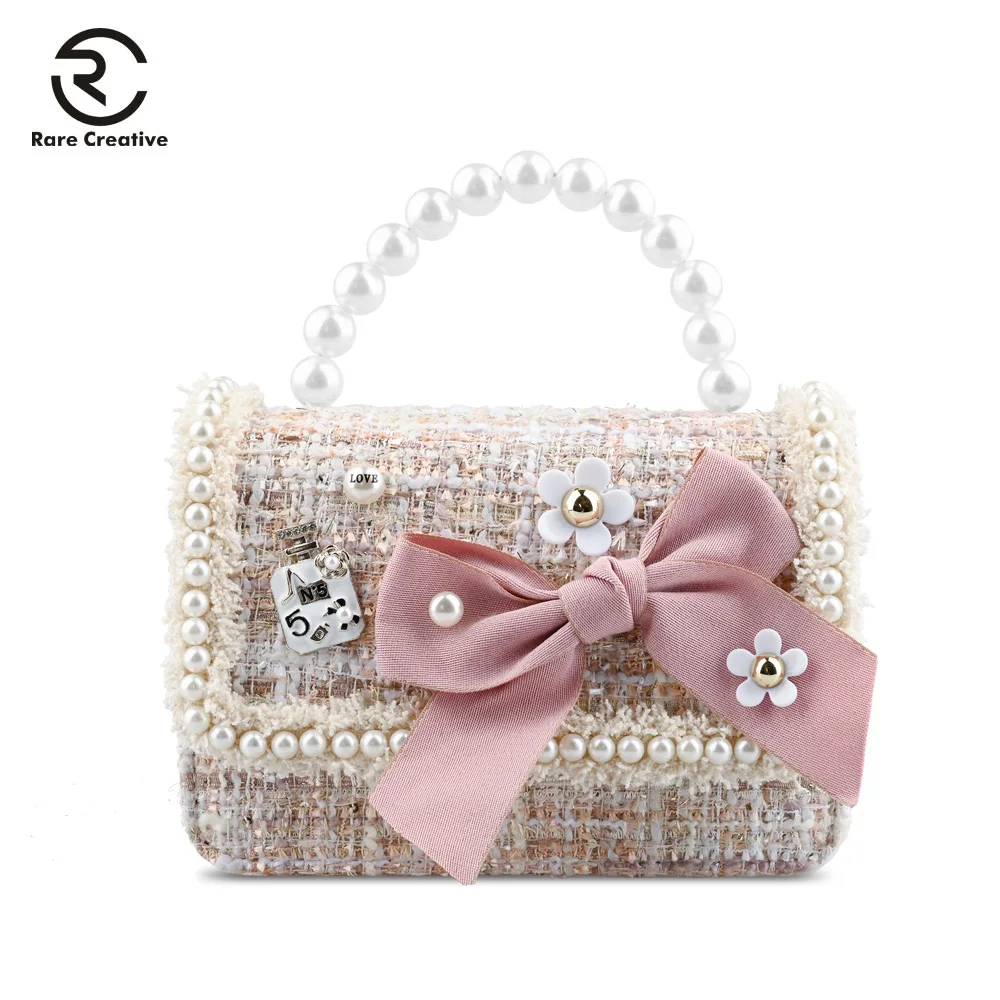 Редкие повседневные сумочки с креативным бантиком украшенные жемчугом высокое