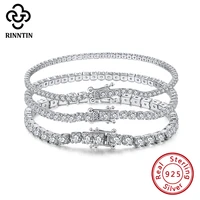 rinntin 925 sterling silver tennis bracelets for women 2mm 3mm 4mm cubic zirconia bracelet jewelry wholesale party gift sb94