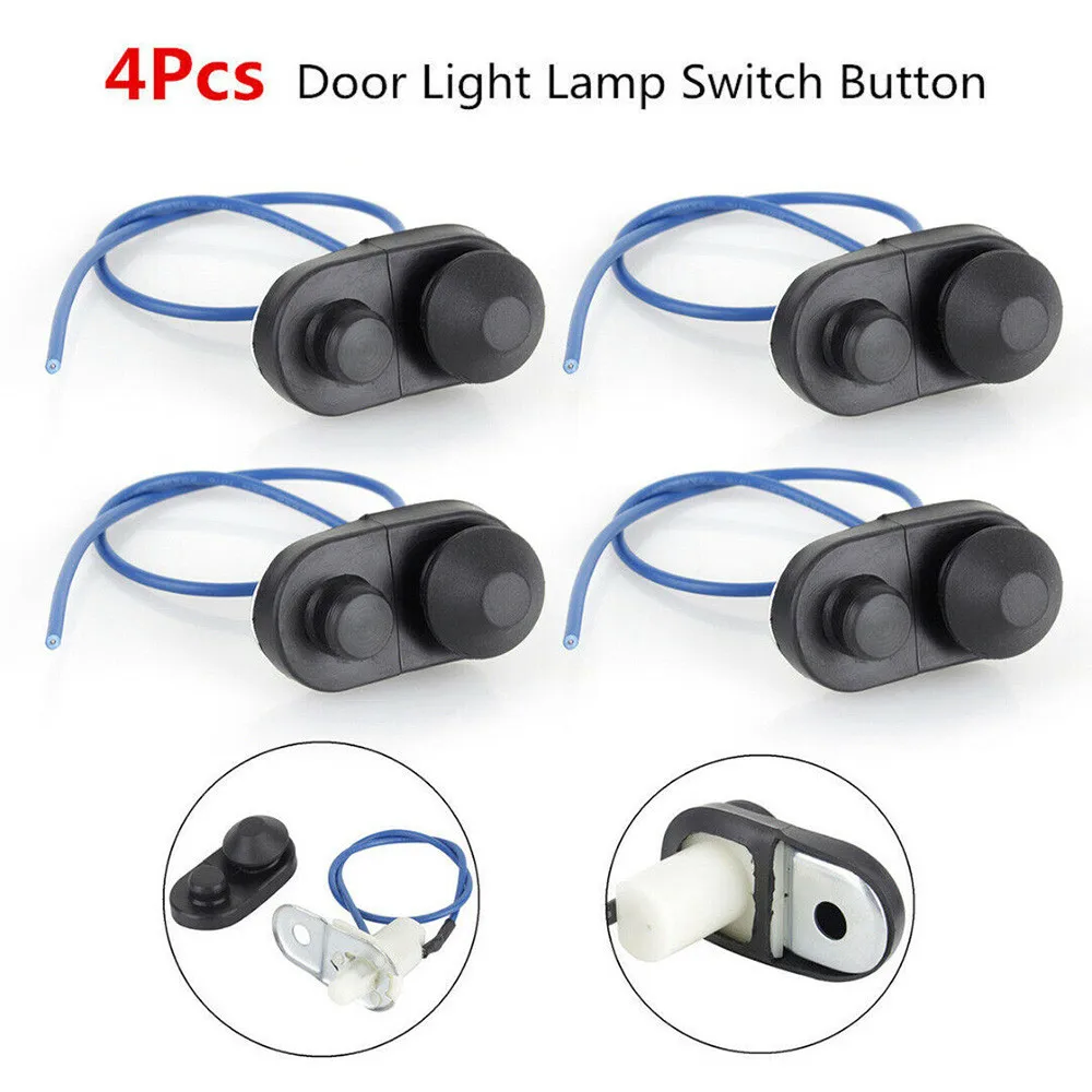 

4pcs Universal Door Light Switch Button Car Interior Door Courtesy Light Lamp Switch Button Alarm And Flashing Function